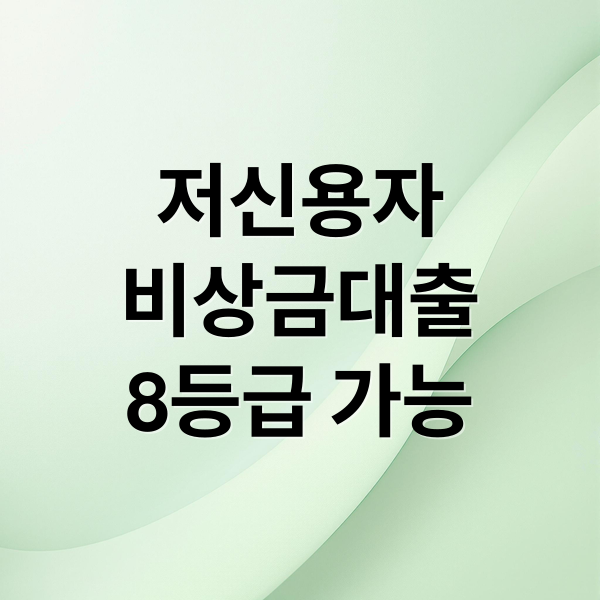 저신용자
비상금대출
8등급 가능 (저신용자 비상금대출)