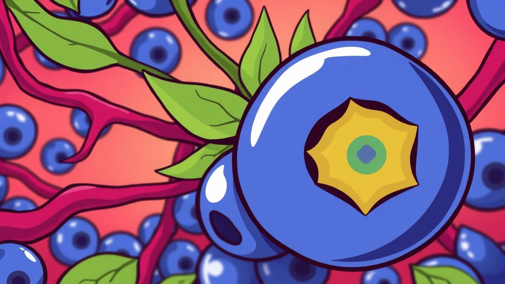 빌베리 효능: 눈 건강 개선 외 (cartoon 스타일)