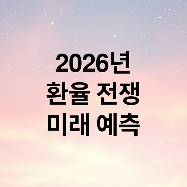 2026년
환율 전쟁
미래 예측 (2026 환율전쟁 어디까지 오르나?)