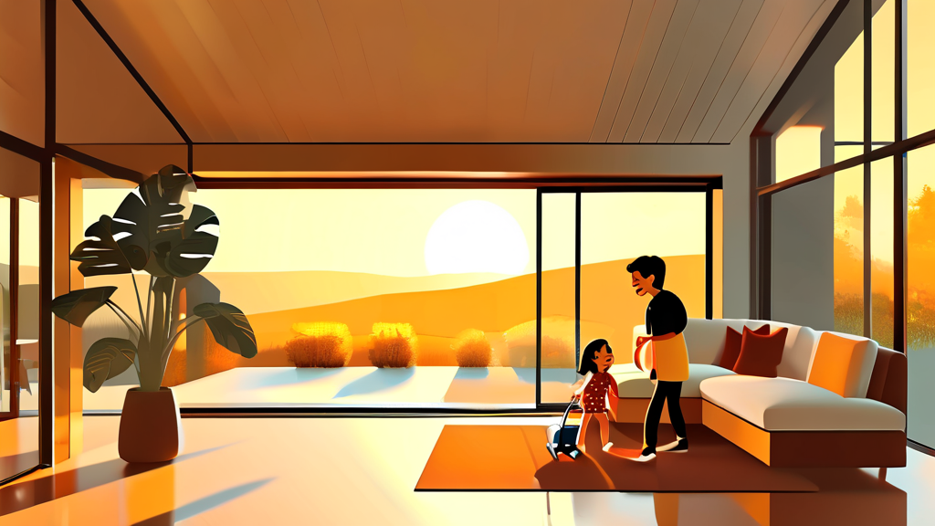 넓고 편안한 객실, 우리 가족에게 딱 맞는 호텔 (illustration 스타일)