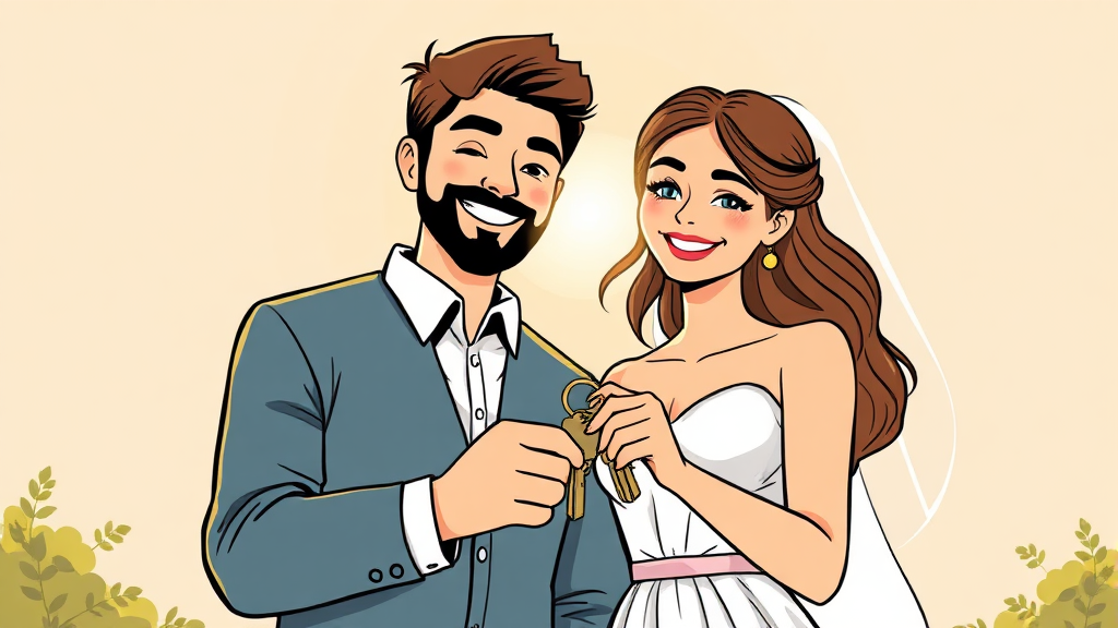 청년, 신혼부부를 위한 정부지원금 (illustration 스타일)