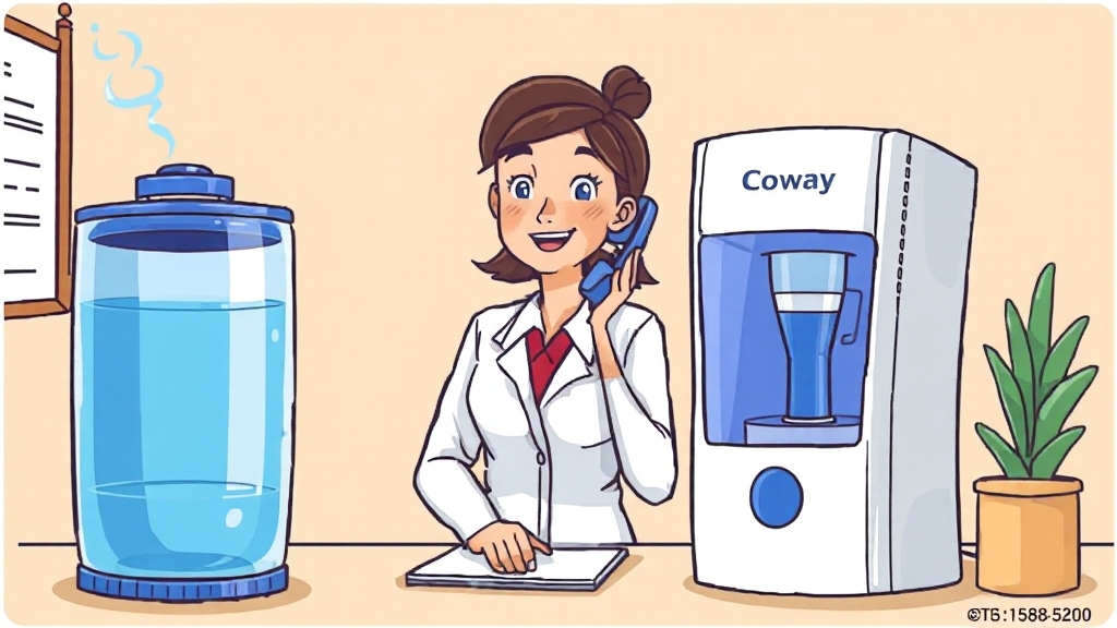 코웨이 고객센터 전화번호 안내 (cartoon 스타일)