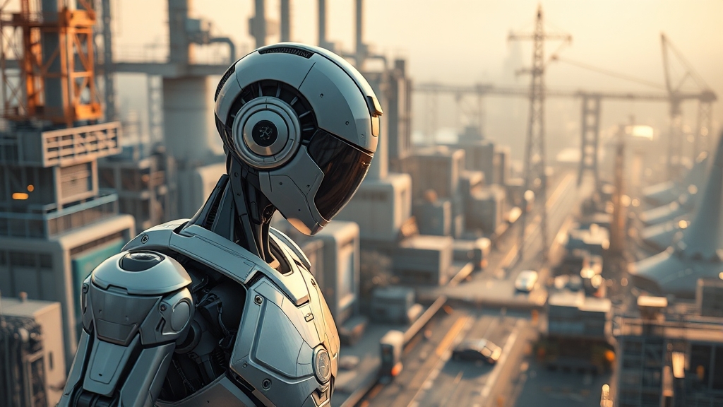 특징 섹터: AI, 로봇, 전력 인프라 (realistic 스타일)