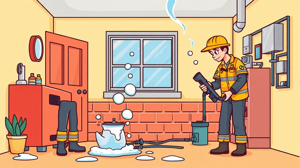 안전 점검 및 자가 검침 방법 (cartoon 스타일)