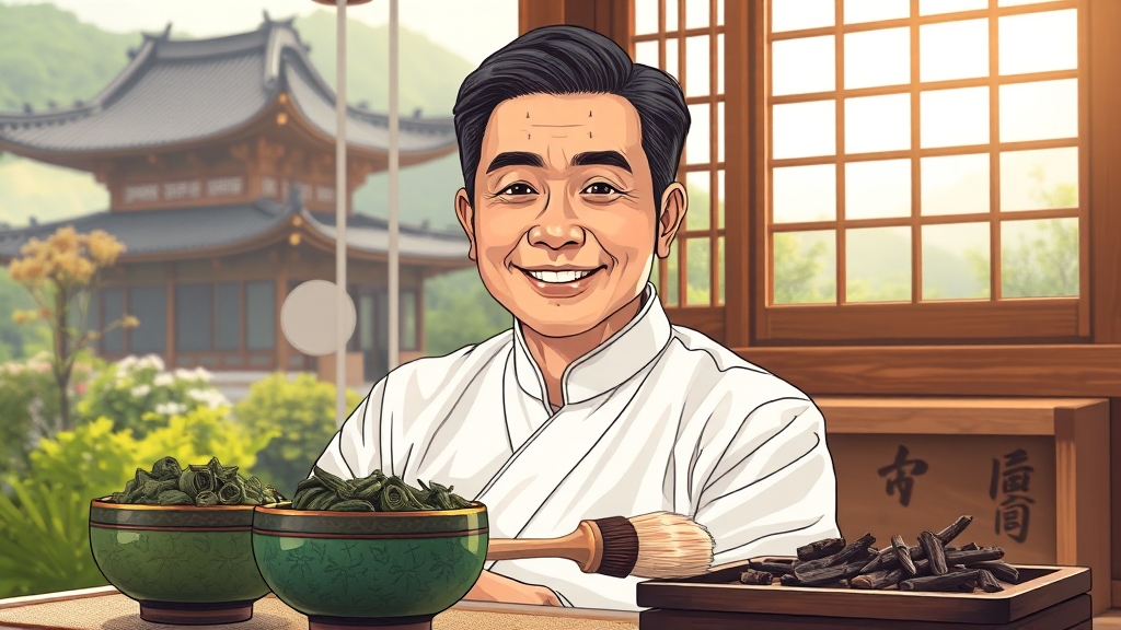 한약 & 침 치료 효과 (illustration 스타일)