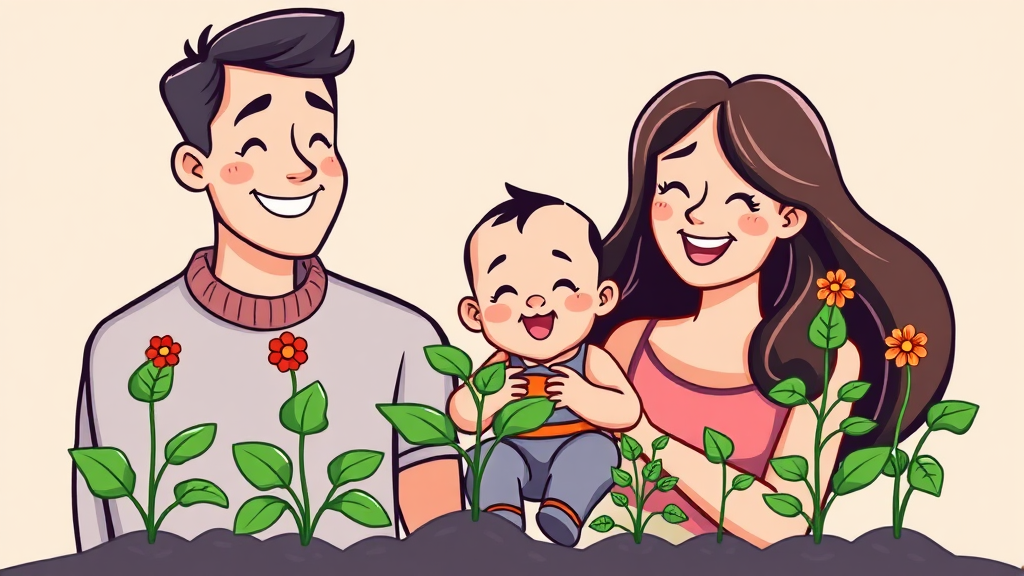 6+6 부모 육아휴직 혜택 (cartoon 스타일)