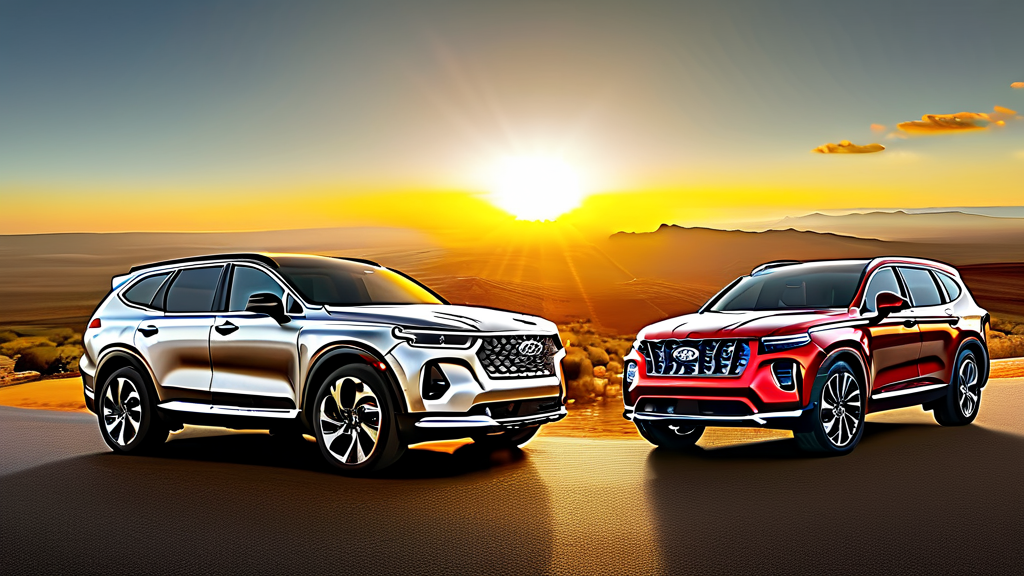 쏘렌토 풀체인지 vs 싼타페: 당신의 선택은? (realistic 스타일)