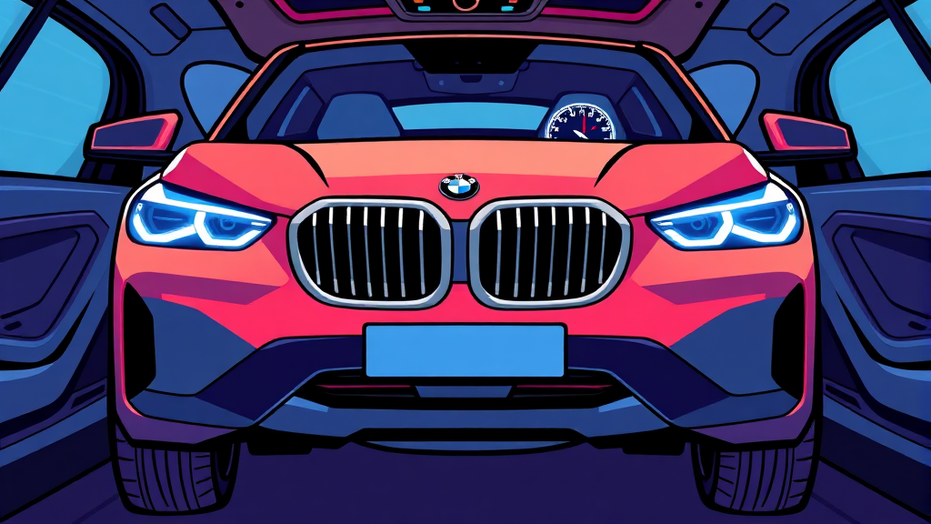 iX3 디자인 분석: 내외관 비교 (cartoon 스타일)