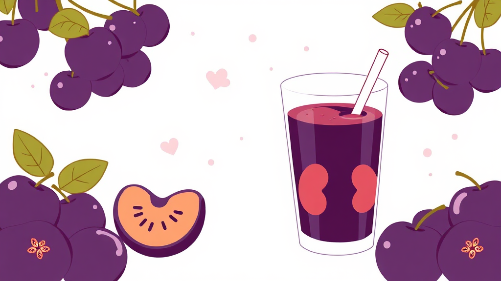 푸룬주스, 과다 섭취 시 발생할 수 있는 부작용 (illustration 스타일)