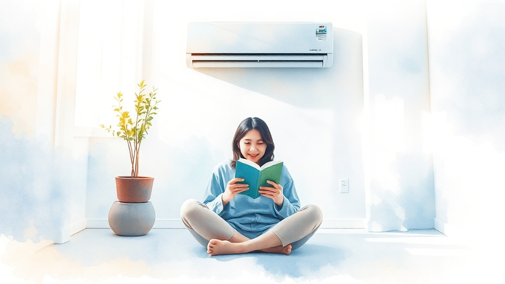 에어컨 제습 기능 활용 팁 (watercolor 스타일)