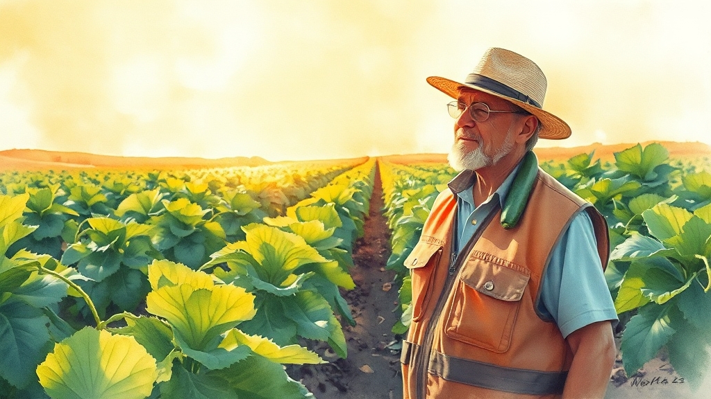 폭염 대비 새로운 기술과 지원 사업 (watercolor 스타일)