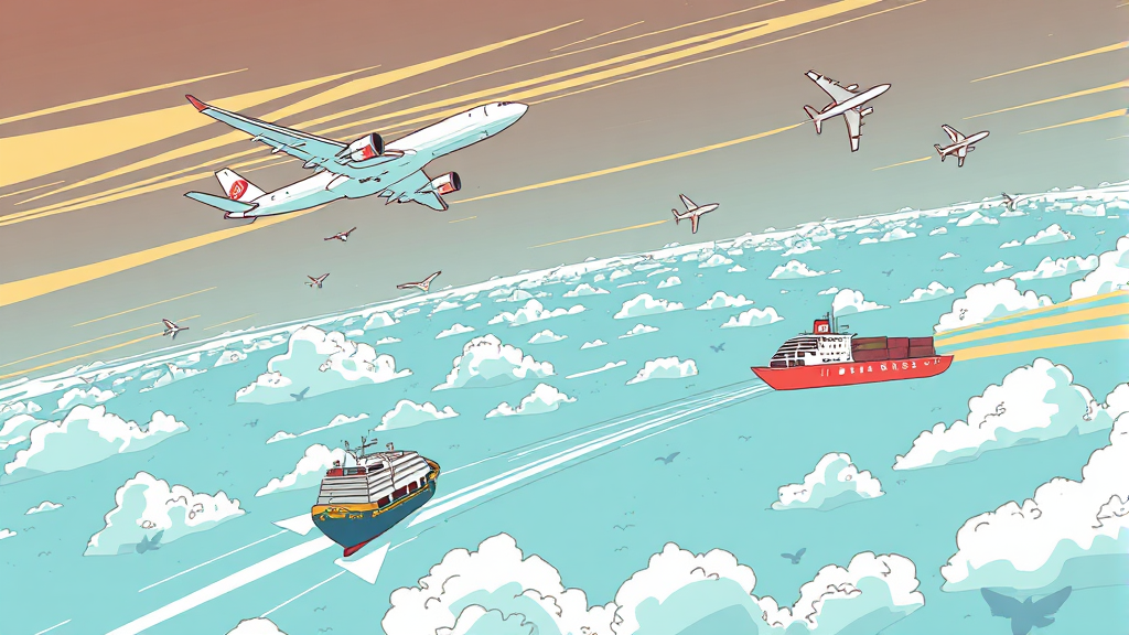 항공 운송: 하늘길의 위협과 대안 (illustration 스타일)