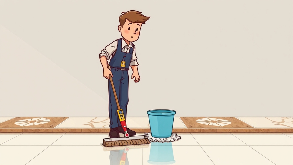 데코타일 시공 후, 관리법은? (cartoon 스타일)