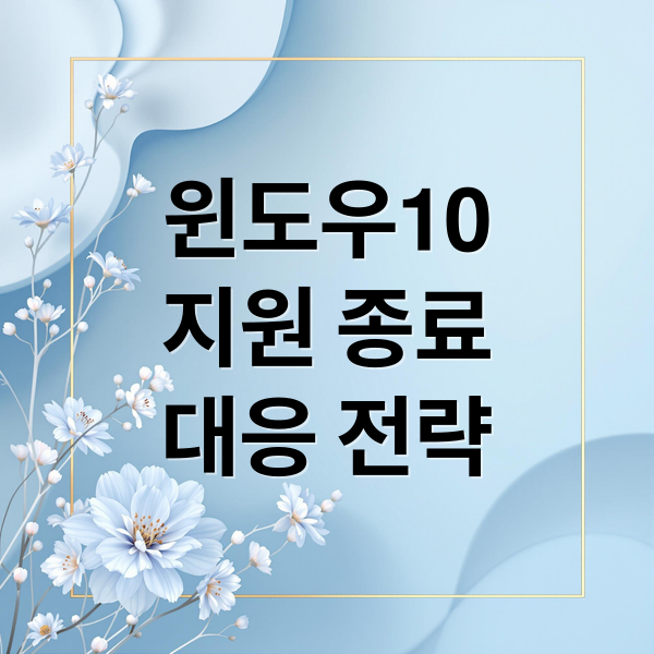 윈도우10
지원 종료
대응 전략 (MS Windows 10 종료)