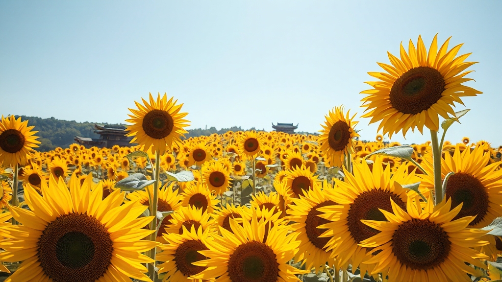 첨성대 해바라기밭 위치 및 가는 방법 (realistic 스타일)