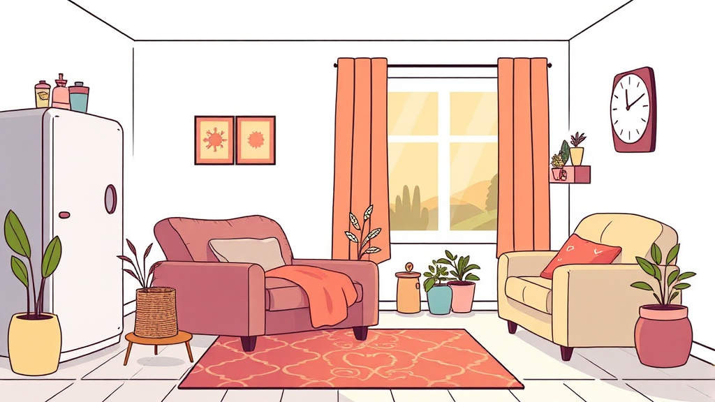 예약 기능 및 온수 온도 조절 활용 (illustration 스타일)