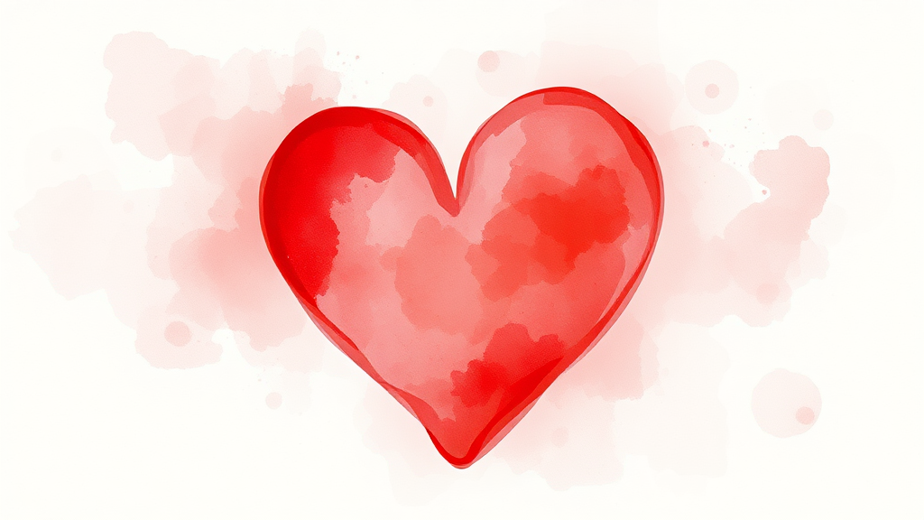 심근경색 발생 시 대처법 (watercolor 스타일)