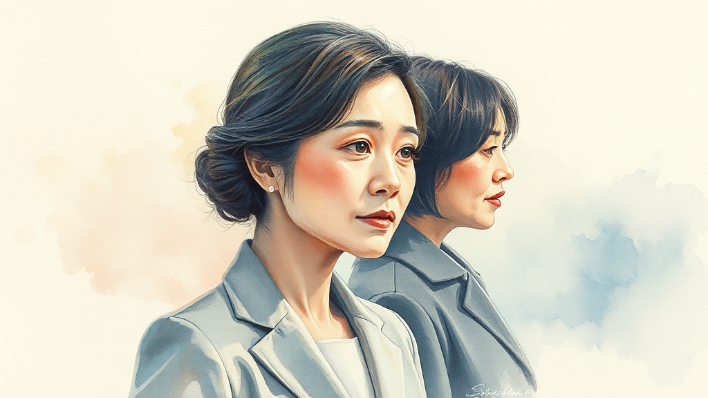 피해자와 관련 인물 (watercolor 스타일)