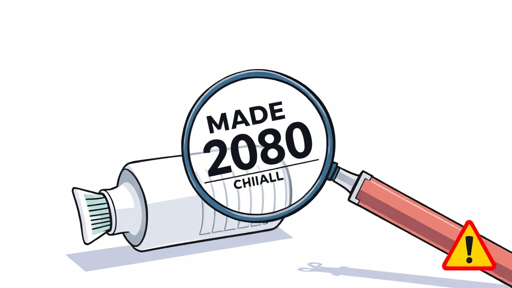 2080 치약 회수 대상, 쉽게 확인 (illustration 스타일)