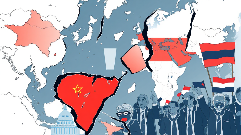 국제 정치 및 외교 관계 (illustration 스타일)