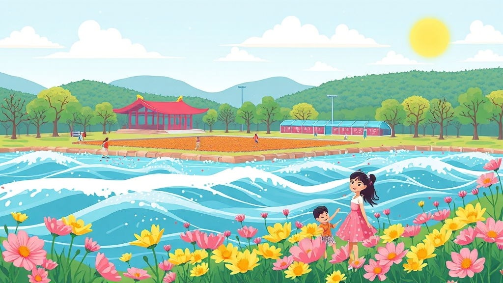 핑크뮬리 축제 개요 (cartoon 스타일)