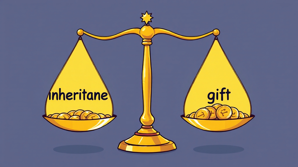 상속세 vs 증여세: 핵심 차이점 (cartoon 스타일)