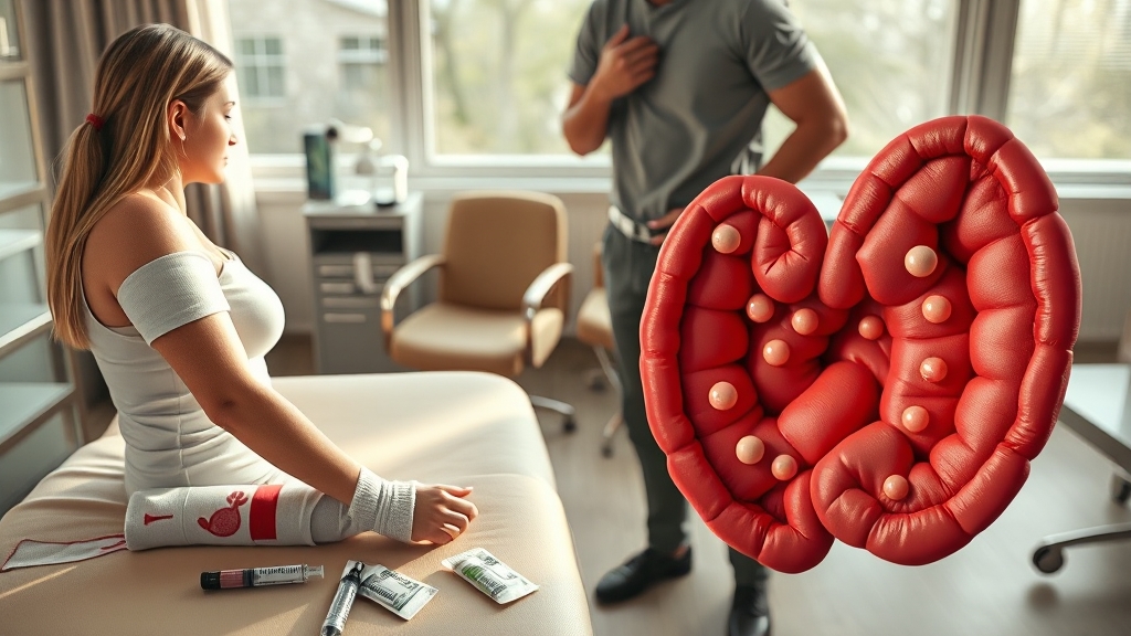 접종 후 부작용 및 관리 (realistic 스타일)