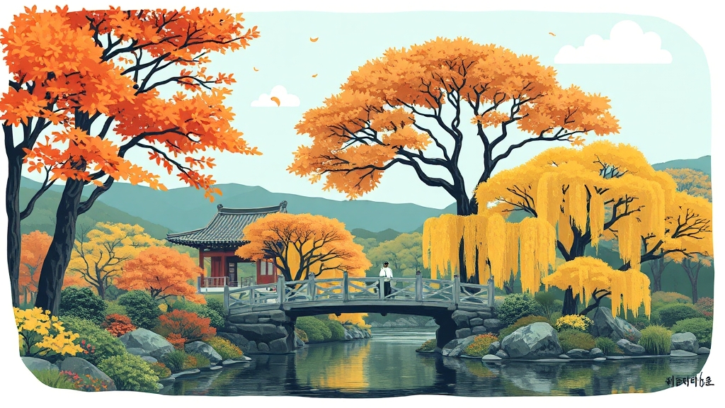 경주 단풍 여행: 인생샷 명소 추천 (illustration 스타일)