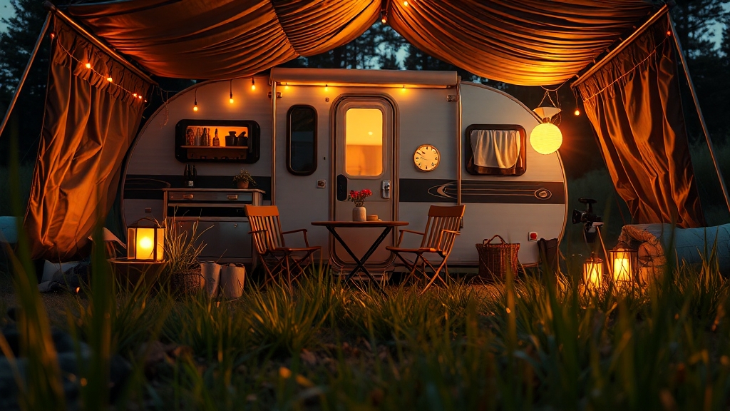 카라반 캠핑장 선택 팁 (realistic 스타일)