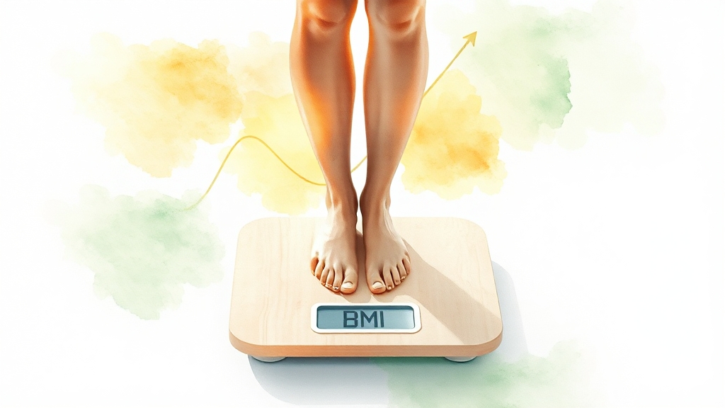 비만도 계산기 원리 이해 (watercolor 스타일)