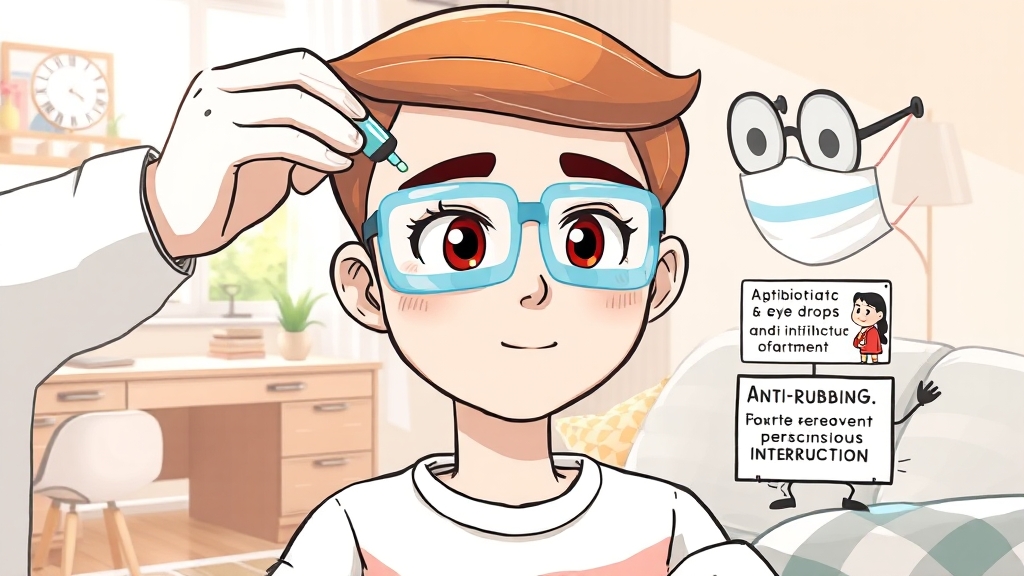 눈병 발생 시, 치료는? (cartoon 스타일)