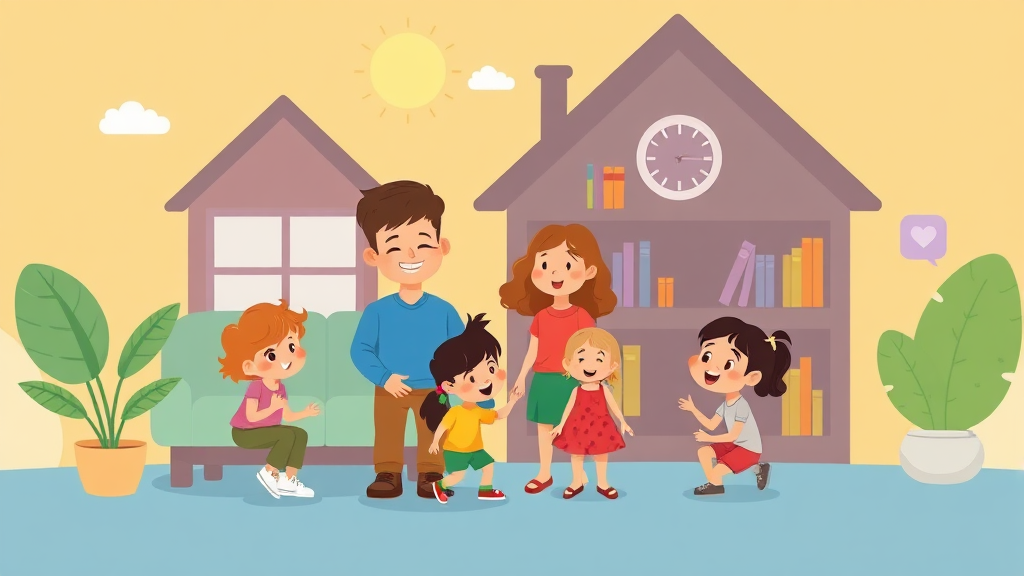 소아 당뇨병, 함께 극복하는 학교와 가정의 역할 (cartoon 스타일)