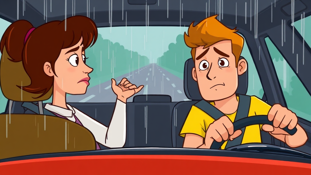 운전자의 책임 범위는? (cartoon 스타일)