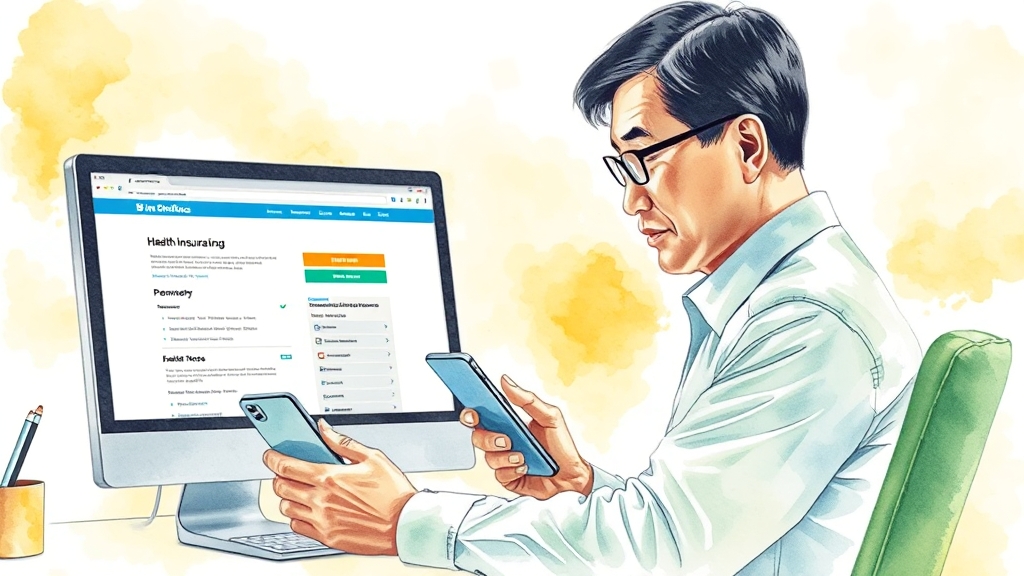 보험료 조회, 어떻게 할까? (watercolor 스타일)