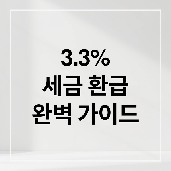3.3%
세금 환급
완벽 가이드 (프리랜서 연말정산 3.3% 세금 환급 팁 (종합소득세 신고방법))
