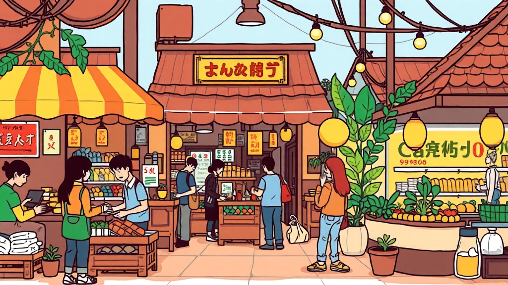소비 실적 인정 가맹점 찾기 (cartoon 스타일)