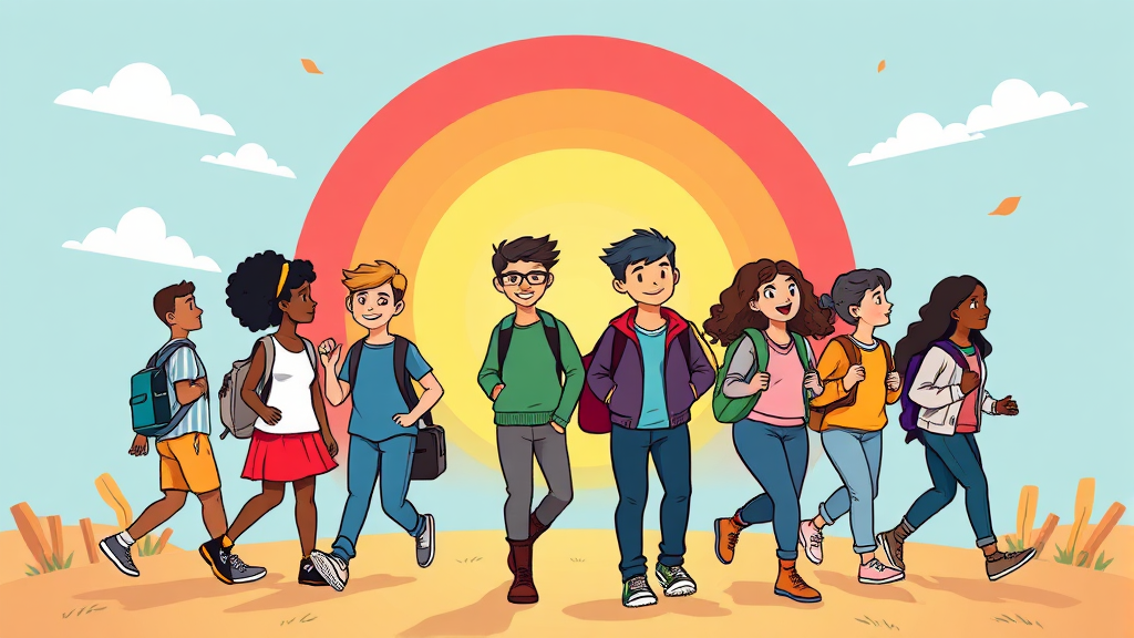 교육급여 확대가 학생들에게 미치는 긍정적 영향 (cartoon 스타일)