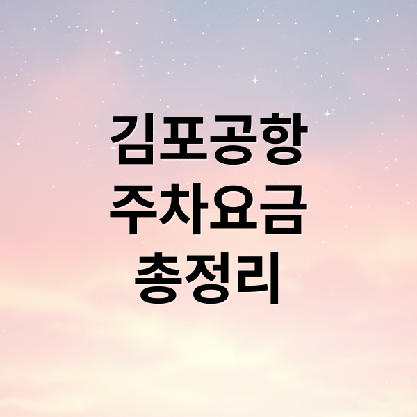 김포공항
주차요금
총정리 (김포공항 주차장 요금 현황)