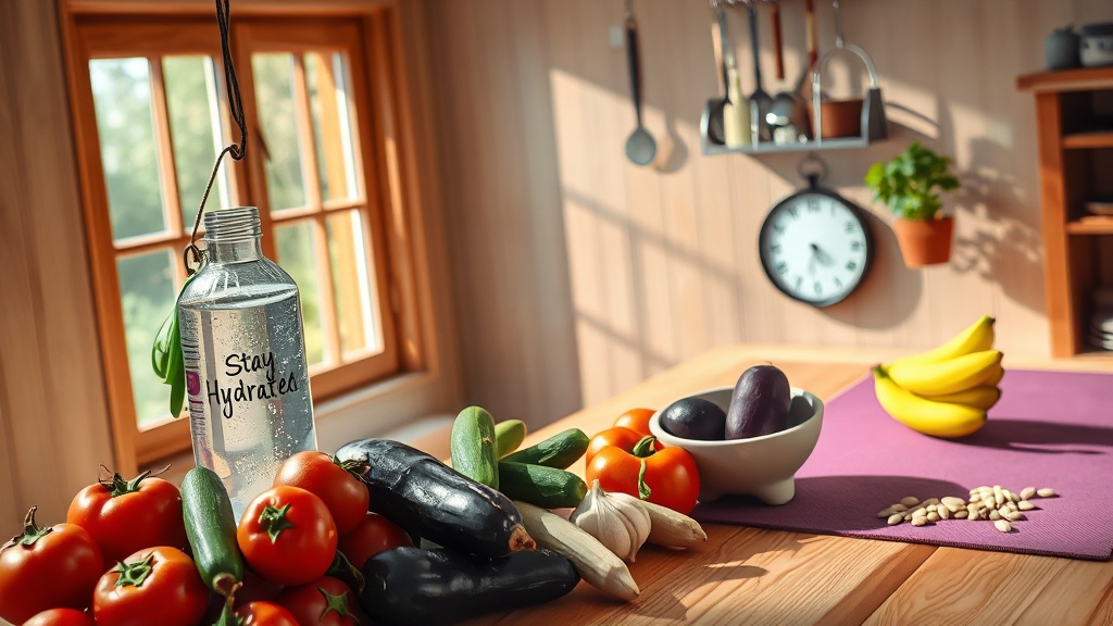 재발 방지: 식습관 및 생활 습관 개선 (realistic 스타일)