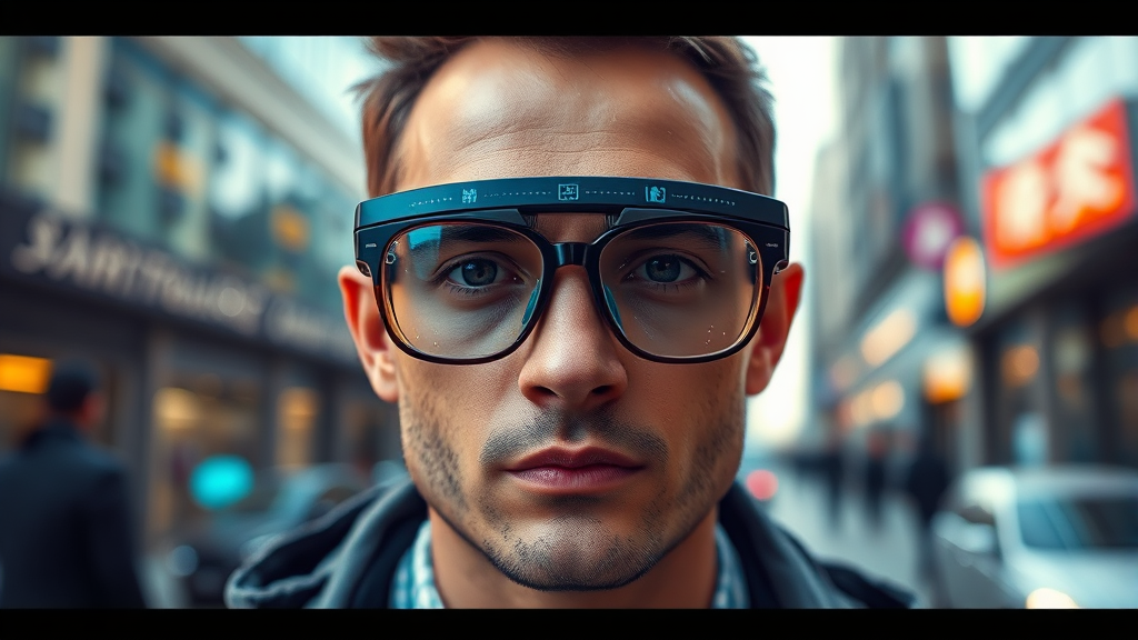 구글 AI 안경 관련 기술 및 협력 (realistic 스타일)