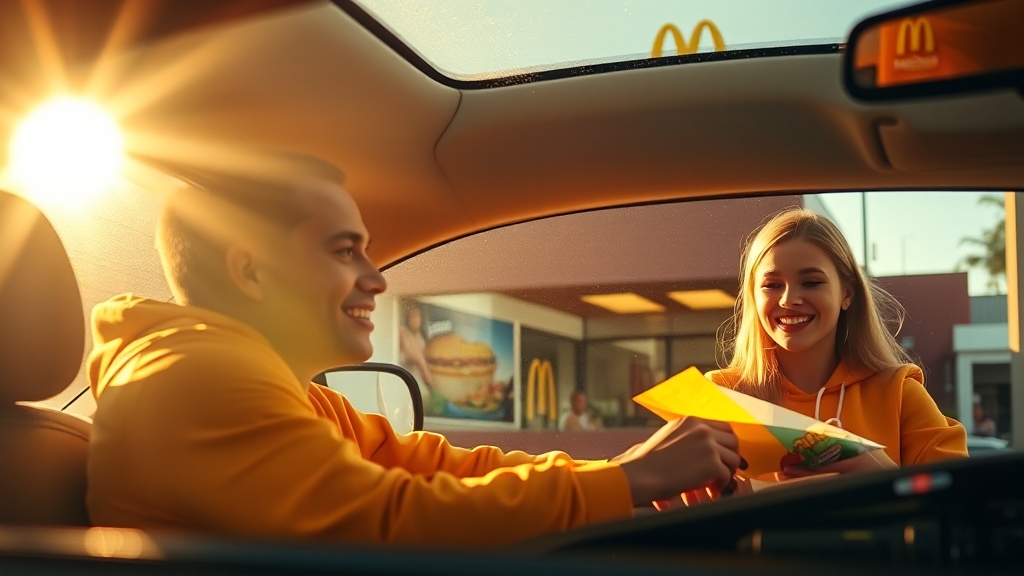 맥모닝 판매 시간 및 매장 정보 (realistic 스타일)