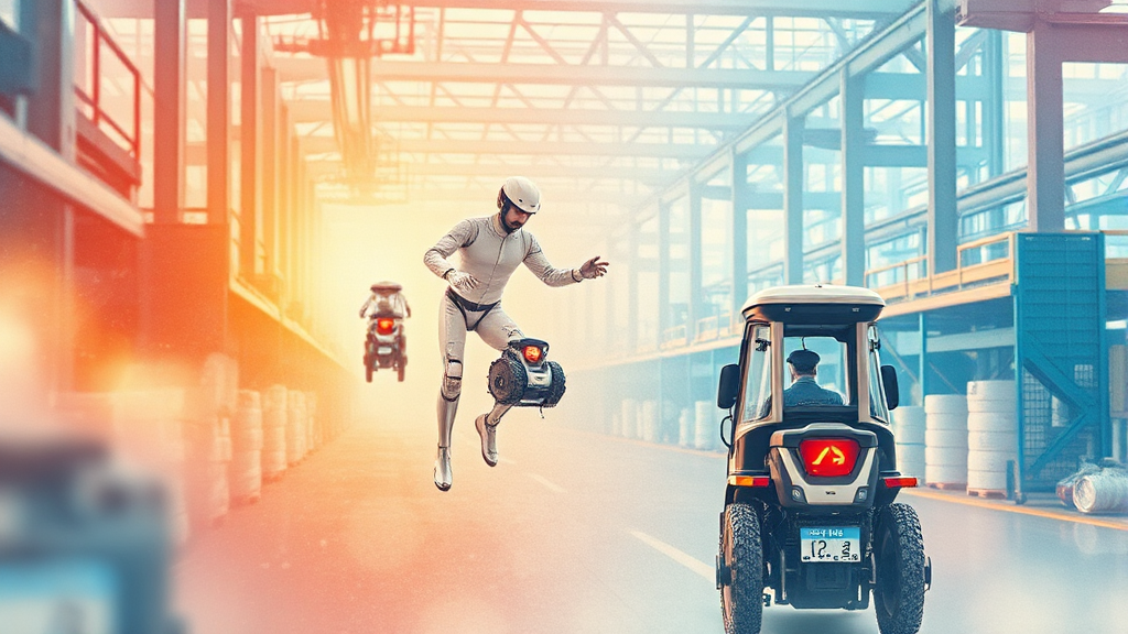 스마트 팩토리 구현을 위한 로봇 기술의 진화 (watercolor 스타일)