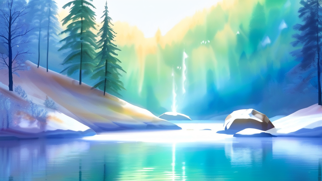 비밀번호 재설정 후 애플 서비스 이용 가이드 (watercolor 스타일)