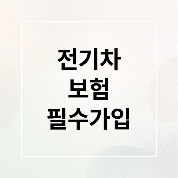 전기차
보험
필수가입 (전기차 보험)