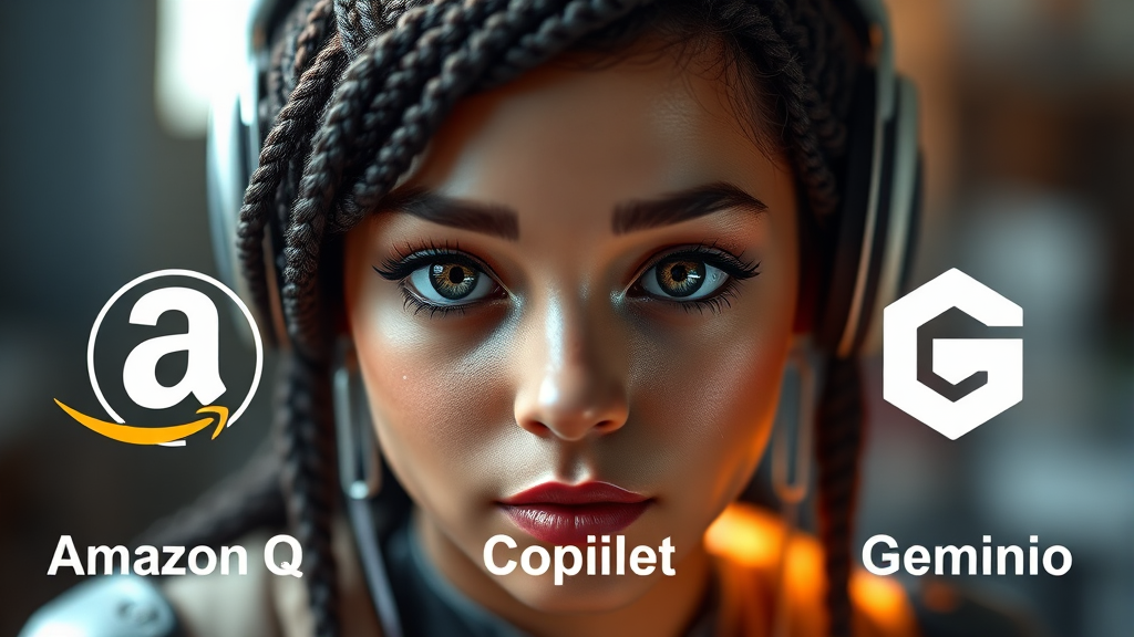 Amazon Q vs 경쟁 제품 (Copilot 비교) (realistic 스타일)