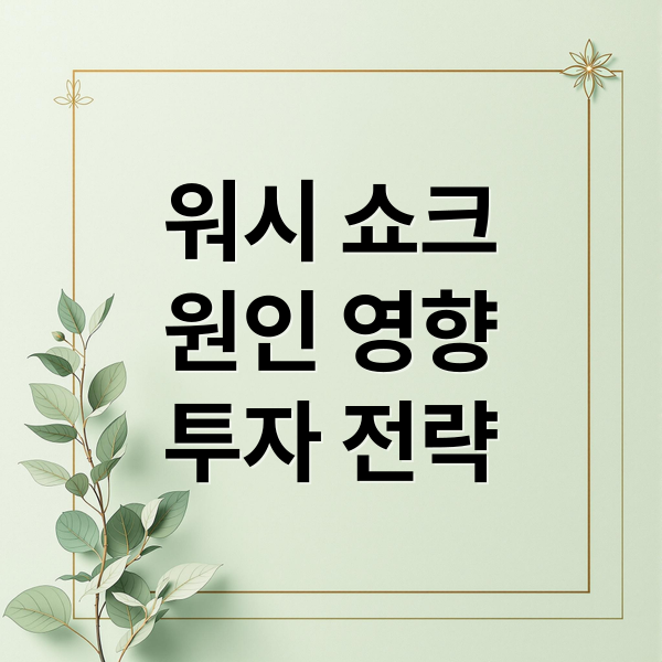 워시 쇼크 A to Z: 원인, 영향, 투자 전략 심층 분석 2 워시 쇼크
원인 영향
투자 전략 (워시 쇼크 파장)