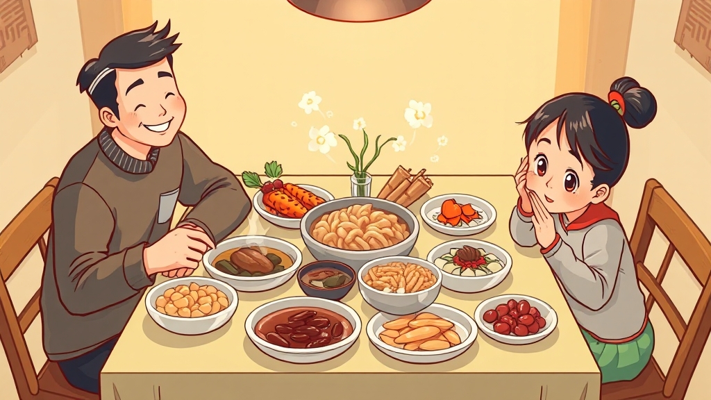 청국장의 효능과 특징 (cartoon 스타일)
