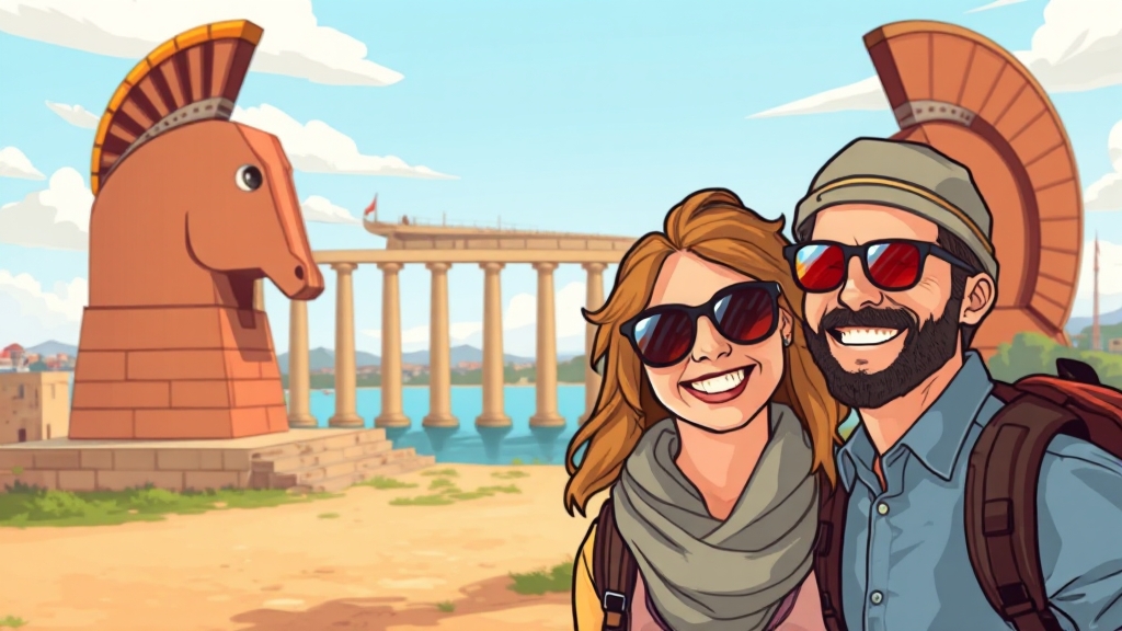 차나칼레: 역사와 자연의 만남 (cartoon 스타일)