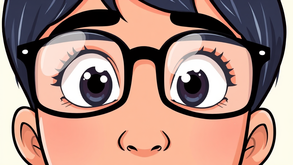 안개가 낀 듯 흐릿한 시야: 젊은 백내장의 초기 증상 (cartoon 스타일)