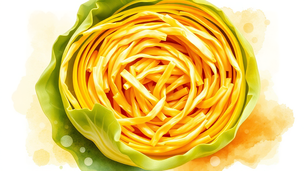 배추 손질 & 쪼개기 (watercolor 스타일)